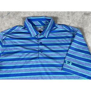 Under Armour Men's Blue Striped Polo Shirt